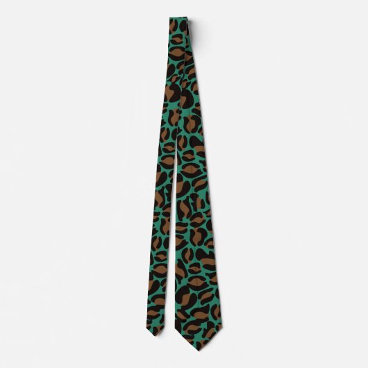 Leopard Print Kitch Retro Weddenschappen Groomsmen Stropdas (Achterkant)