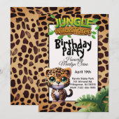 Leopard Print Kitty Cat Wild & Drie Verjaardag 🐆 Kaart (Voorkant / Achterkant)