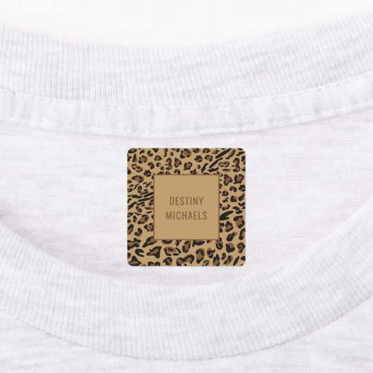 Leopard Print Kleur Gecodeerd Ijzer op naam Labels (Aangebracht)