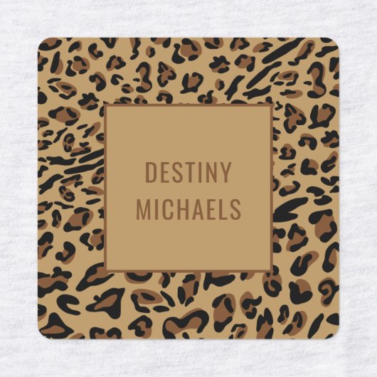 Leopard Print Kleur Gecodeerd Ijzer op naam Labels (Design 1)
