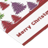 Leopard Print Kleurrijke Bomen Vrolijk Kerstfeest Korte Tafelloper (Hoek)