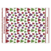 Leopard Print Kleurrijke Bomen Vrolijk Kerstfeest Tafelkleed (Voorkant (Horizontaal))