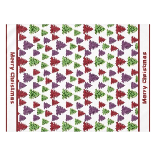 Leopard Print Kleurrijke Bomen Vrolijk Kerstfeest Tafelkleed (Voorkant (Horizontaal))