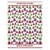 Leopard Print Kleurrijke Bomen Vrolijk Kerstfeest Tafelkleed (Voorkant)