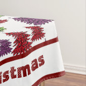 Leopard Print Kleurrijke Bomen Vrolijk Kerstfeest Tafelkleed (Voorbeeld)