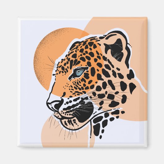 Leopard Print Koelkastmagneet – Square Animal Art Magneet (Voorkant)