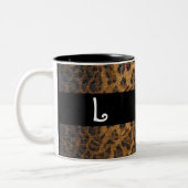 Leopard Print L monogram initialen Koffie Mok Cup (Links)