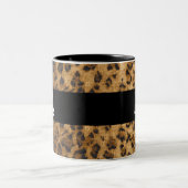 Leopard Print L monogram initialen Koffie Mok Cup (Center)