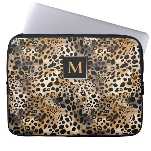Leopard Print Laptop Sleeve (Voorkant)