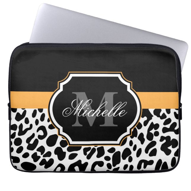 Leopard Print Laptop Sleeve (Voorkant)