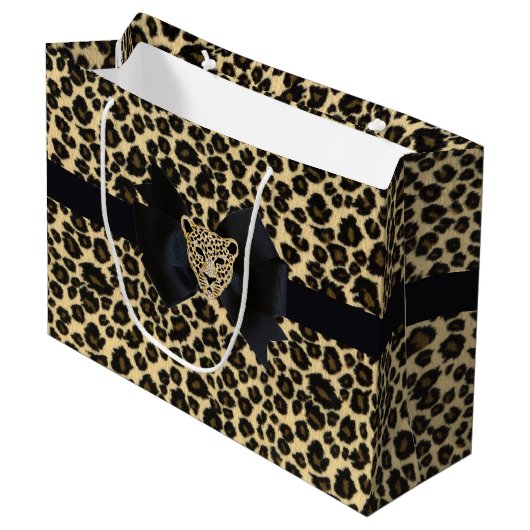 Leopard Print Large Cadeautasje (Voorkant Gekanteld)