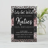 Leopard Print Laten we 's avonds vrije Roos Gold k Kaart (Staand voorkant)