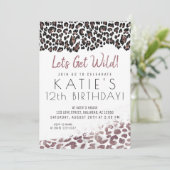 Leopard Print Laten we 's avonds vrije Roos Gold k Kaart (Staand voorkant)