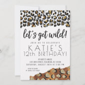 Leopard Print Laten we 's avonds Wilde Gold Glitte Kaart (Voorkant)