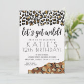 Leopard Print Laten we 's avonds Wilde Gold Glitte Kaart (Staand voorkant)