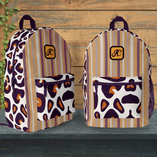 Leopard Print Lefty Rugzak met Monogram Kinder