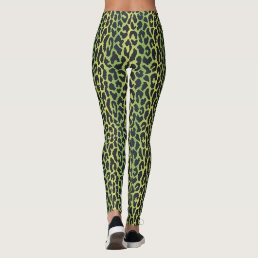Leopard Print Leggings in Oerwoud Groen (Achterkant)