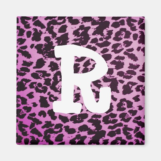 Leopard Print Letter Magnet (Voorkant)