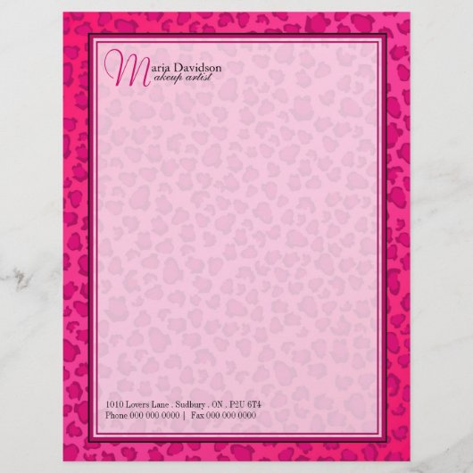 Leopard Print Letterhead Persoonlijk Briefhoofd (Voorkant)