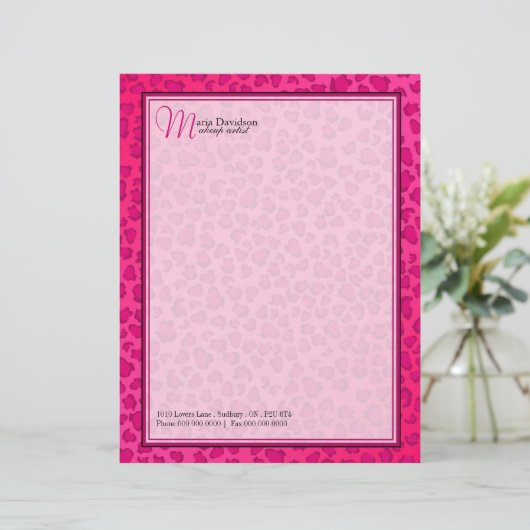 Leopard Print Letterhead Persoonlijk Briefhoofd (Staand voorkant)