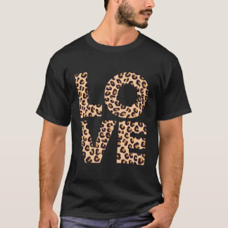 Leopard Print Liefde Hart Gift Cool Leopard Gift T-shirt