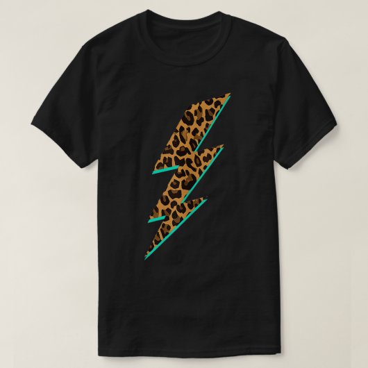 Leopard Print Lightning Bolt Graphic 2 T-shirt (Design voorkant)
