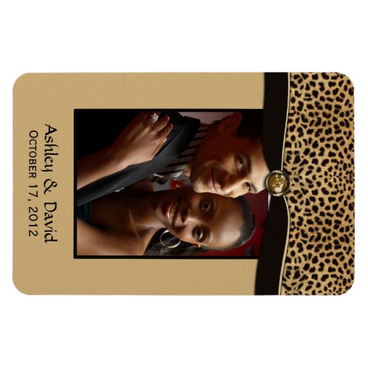 Leopard Print Lint Juweel Foto Flexibele Magneet