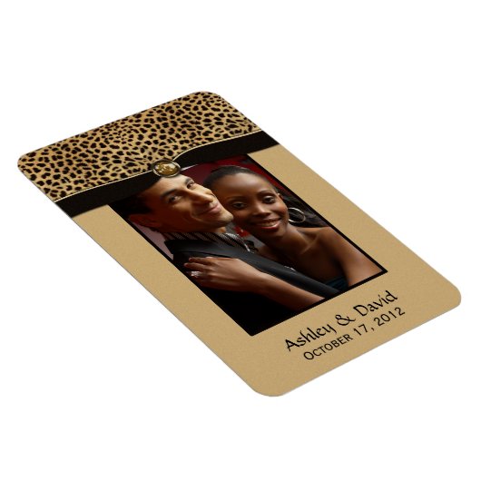 Leopard Print Lint Juweel Foto Flexibele Magneet (Rechterzijde)