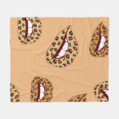 Leopard print lippen naadloos patroon, cheetah lip fleece deken (Voorkant (Horizontaal))