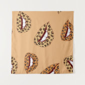 Leopard print lippen naadloos patroon, cheetah lip wandkleed (Voorkant (horizontaal))