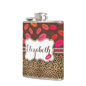 Leopard Print Lips Kisses Personalized Heupfles (Links)