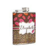 Leopard Print Lips Kisses Personalized Heupfles (Rechts)