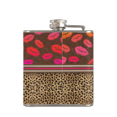 Leopard Print Lips Kisses Personalized Heupfles (Achterkant)