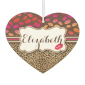 Leopard Print Lips Kisses Personalized Luchtverfrisser (Voorkant)