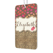 Leopard Print Lips Kisses Personalized Luchtverfrisser (Links)