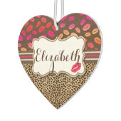 Leopard Print Lips Kisses Personalized Luchtverfrisser (Links)