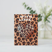 Leopard Print Love Briefkaart (Staand voorkant)