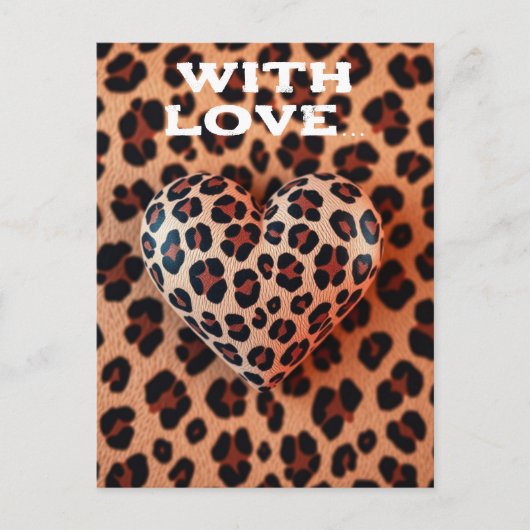 Leopard Print Love Briefkaart (Voorkant)