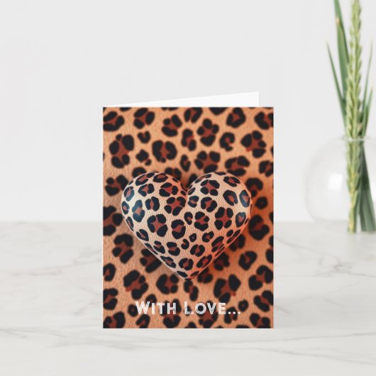 Leopard Print Love Feestdagen Kaart (Voorkant)