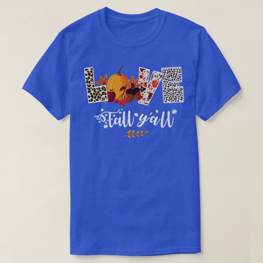 Leopard Print Love Herfst Yall T-shirt (Design voorkant)