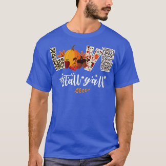 Leopard Print Love Herfst Yall T-shirt