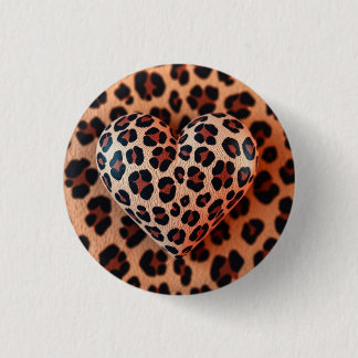 Leopard Print Love Ronde Button 3,2 Cm