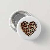 Leopard Print Love Ronde Button 3,2 Cm (Voorkant /achterkant)