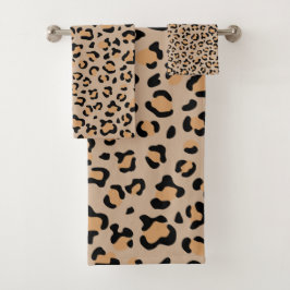 Leopard Print, luipspuiten, bruine luipaard Bad Handdoek