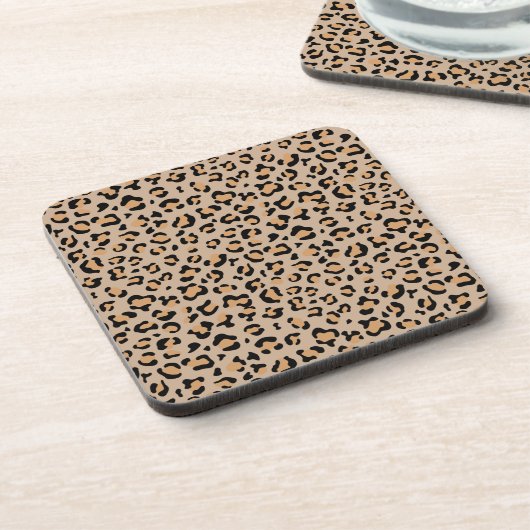 Leopard Print, luipspuiten, bruine luipaard Bier Onderzetter (Linkerzijde)