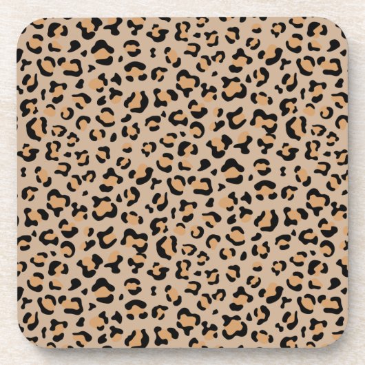 Leopard Print, luipspuiten, bruine luipaard Bier Onderzetter (Voorkant)