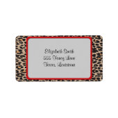 Leopard Print, luipspuiten, bruine luipaard Etiket (Voorkant)