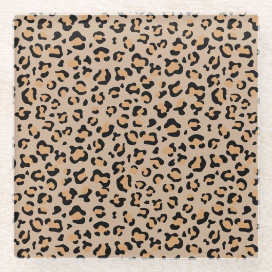 Leopard Print, luipspuiten, bruine luipaard Glazen Onderzetter (Voorkant)