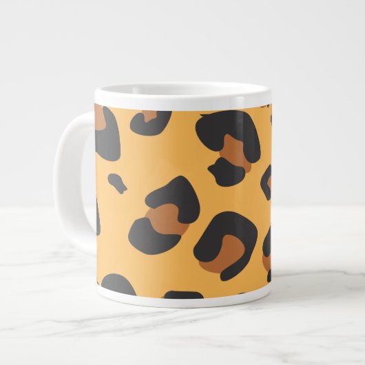 Leopard Print, luipspuiten, bruine luipaard Grote Koffiekop (Links)