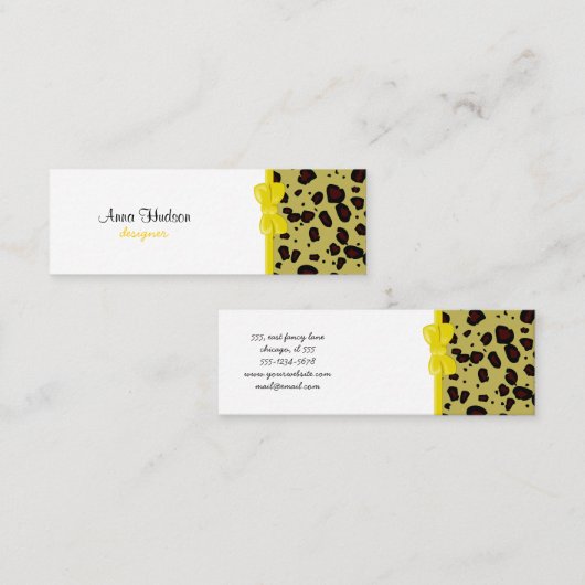 Leopard Print, luipspuiten, bruine luipaard Mini Visitekaartje (Voorkant / Achterkant)